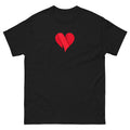 Black unisex classic tee with Love Heart print design, front view – iNKORART Studio