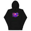 Black unisex pullover hoodie with Cute Pig print design, front view – iNKORART Studio